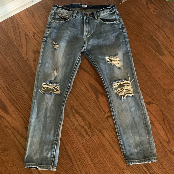 Todayful Japan Vintage Distressed Denim Light Wash Zip 5 Pocket - Picture 13 of 16